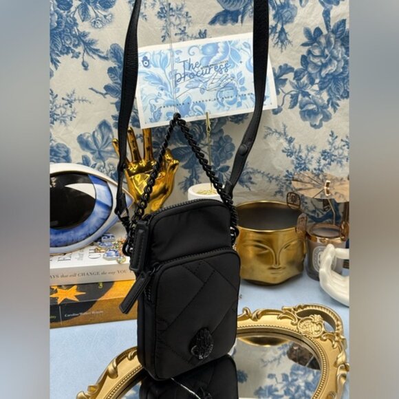 🆕 KURT GEIGER LONDON 🧿 NWOT Recycled Nylon XBody Bag Black Drench *NOCOINPURSE - Picture 3 of 15